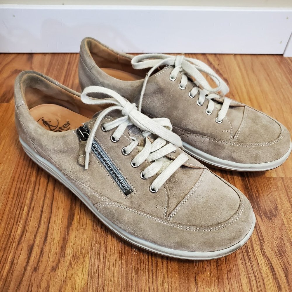 GANTER GISA TAUPE SUEDE‎ Nubuck Leather AKTIV Fitness Shoes Comfort 7.5G /41/10